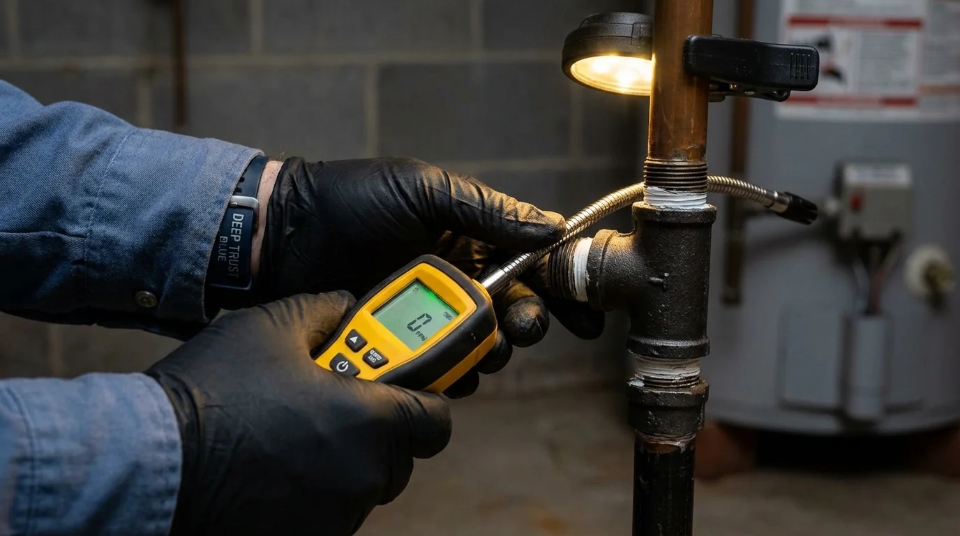 Gas leak detection with electronic sniffer by Johns Plumbing LLC in Jonesboro